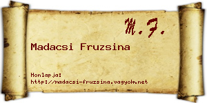Madacsi Fruzsina névjegykártya
